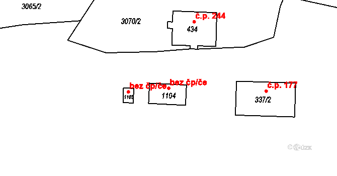 Jílové 48339636 na parcele st. 1104 v KÚ Jílové u Děčína, Katastrální mapa