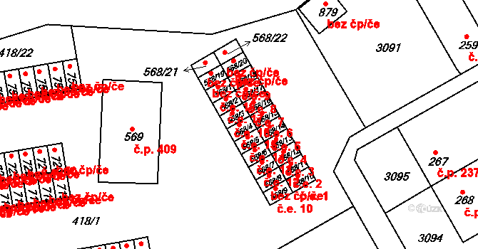 Velešín 15 na parcele st. 568/4 v KÚ Velešín, Katastrální mapa