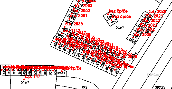 Řetenice 2033, Teplice na parcele st. 1598 v KÚ Teplice-Řetenice, Katastrální mapa