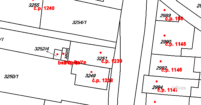 České Budějovice 6 1239, České Budějovice na parcele st. 3251 v KÚ České Budějovice 6, Katastrální mapa