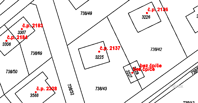 Říčany 2137 na parcele st. 3225 v KÚ Říčany u Prahy, Katastrální mapa
