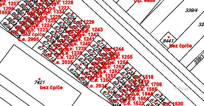 Hodonín 1254 na parcele st. 6731 v KÚ Hodonín, Katastrální mapa
