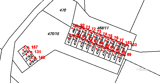 Rumburk 2-Horní Jindřichov 62, Rumburk na parcele st. 475/7 v KÚ Horní Jindřichov, Katastrální mapa