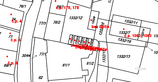 Sedlčany 38651637 na parcele st. 1332/4 v KÚ Sedlčany, Katastrální mapa
