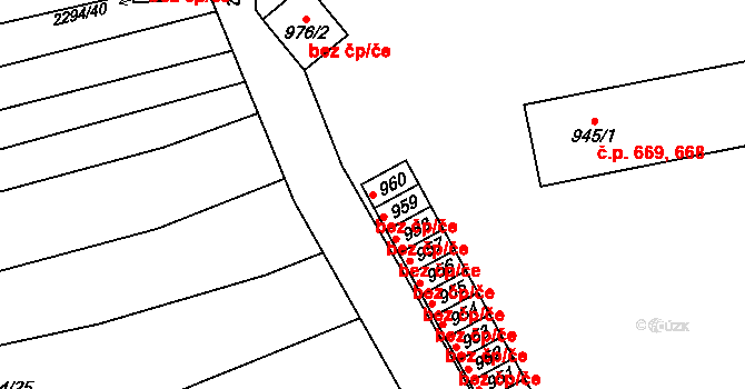 Ždánice 38726637 na parcele st. 960 v KÚ Ždánice, Katastrální mapa
