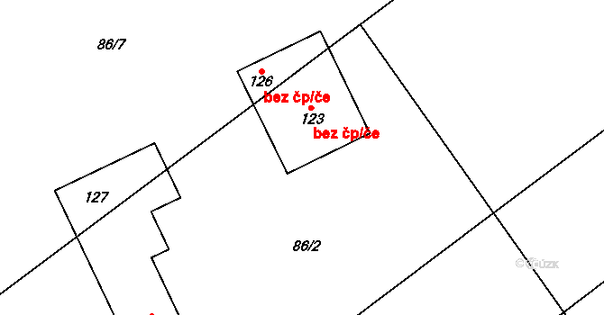 Vrbice 39791637 na parcele st. 123 v KÚ Stříbrnice v Čechách, Katastrální mapa