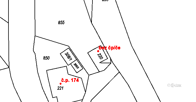 Hronov 40102637 na parcele st. 220 v KÚ Velký Dřevíč, Katastrální mapa