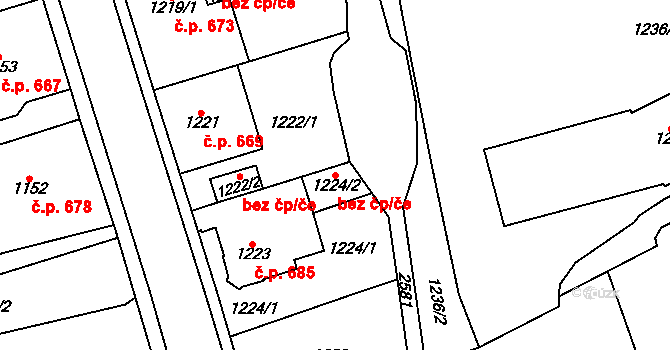 Litvínov 43655637 na parcele st. 1224/2 v KÚ Horní Litvínov, Katastrální mapa