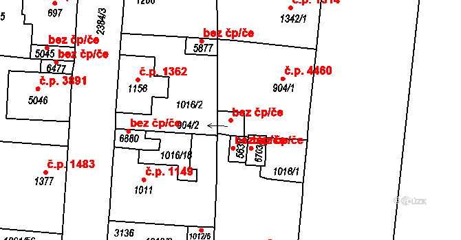 Jablonec nad Nisou 44222637 na parcele st. 904/2 v KÚ Jablonec nad Nisou, Katastrální mapa