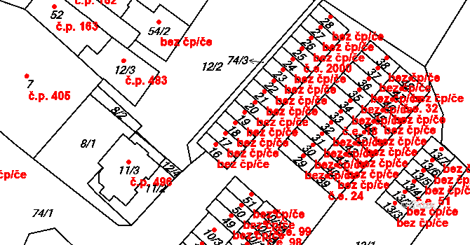 Teplice 45136637 na parcele st. 18 v KÚ Sobědruhy, Katastrální mapa