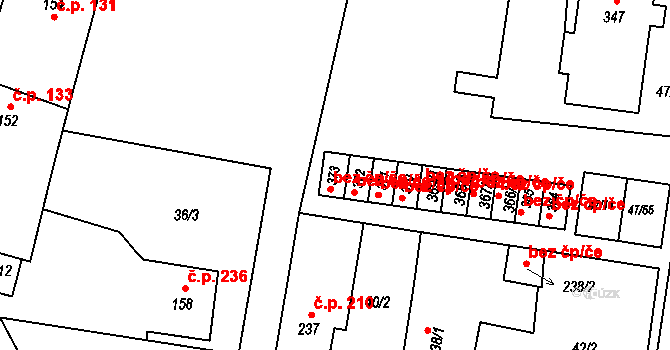 Bezno 45298637 na parcele st. 373 v KÚ Bezno, Katastrální mapa