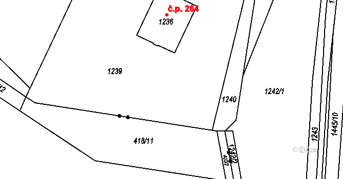 Zlín 48168637 na parcele st. 1237 v KÚ Štípa, Katastrální mapa