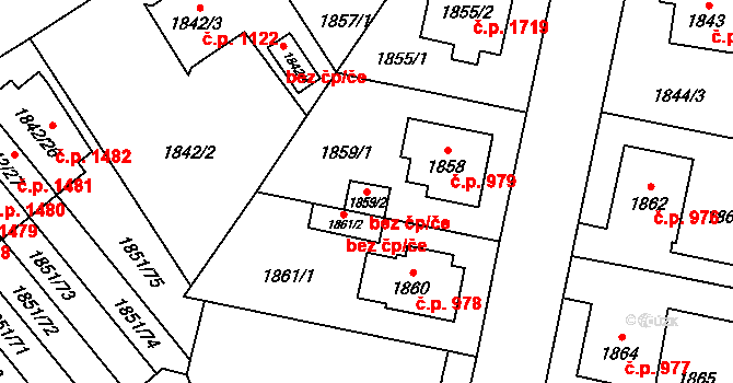 Praha 50511637 na parcele st. 1859/2 v KÚ Kobylisy, Katastrální mapa