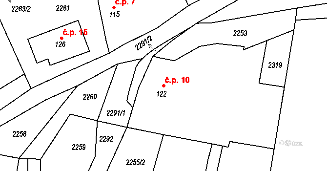 Třemešná 10, Jistebnice na parcele st. 122 v KÚ Makov u Jistebnice, Katastrální mapa