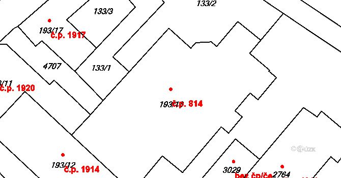 Frenštát pod Radhoštěm 814 na parcele st. 193/16 v KÚ Frenštát pod Radhoštěm, Katastrální mapa
