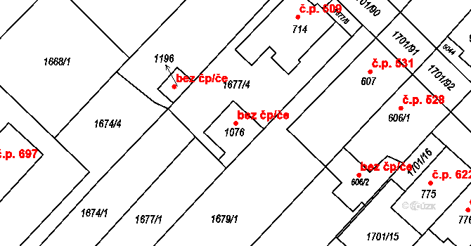 Boršice 84167637 na parcele st. 1076 v KÚ Boršice u Buchlovic, Katastrální mapa