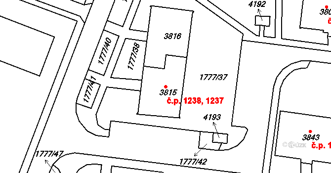 Havlíčkův Brod 1237,1238 na parcele st. 3815 v KÚ Havlíčkův Brod, Katastrální mapa