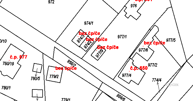 Proboštov 96810637 na parcele st. 977/9 v KÚ Proboštov u Teplic, Katastrální mapa