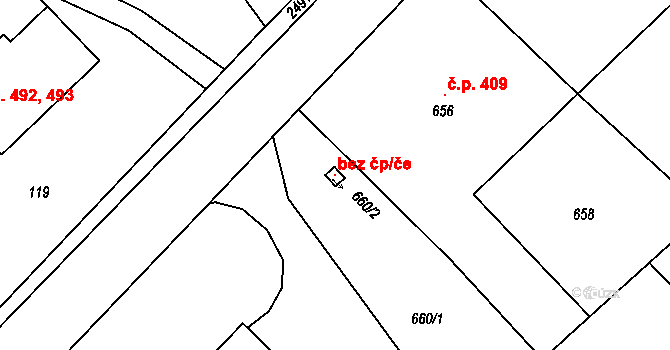 Horní Benešov 107584638 na parcele st. 660/2 v KÚ Horní Benešov, Katastrální mapa