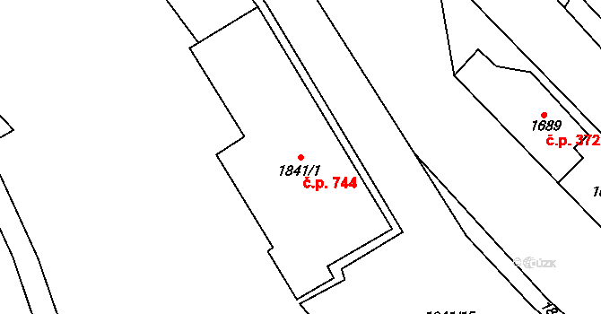 Raspenava 744 na parcele st. 1841/1 v KÚ Raspenava, Katastrální mapa
