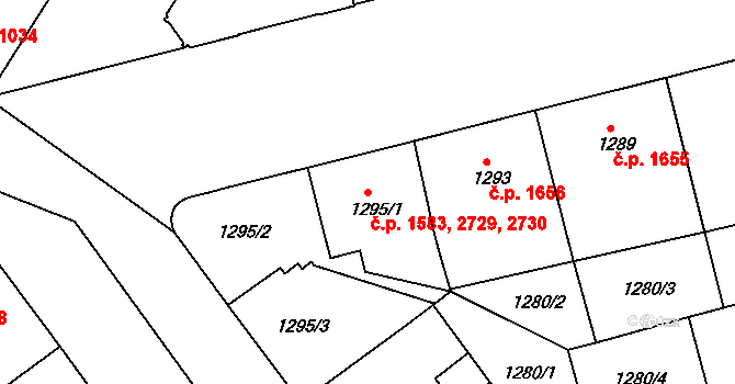 Žižkov 1583,2729,2730, Praha na parcele st. 1295/1 v KÚ Žižkov, Katastrální mapa