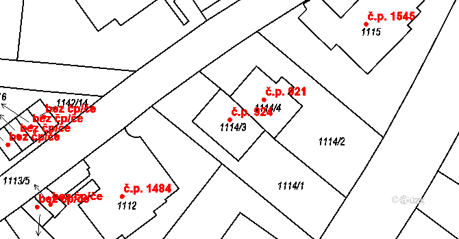 Dejvice 924, Praha na parcele st. 1114/3 v KÚ Dejvice, Katastrální mapa