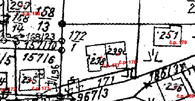 Jamné 177 na parcele st. 238 v KÚ Jamné u Jihlavy, Katastrální mapa
