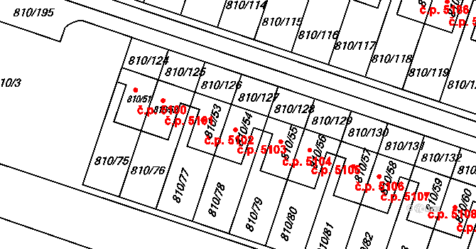 Proseč nad Nisou 5103, Jablonec nad Nisou na parcele st. 810/54 v KÚ Proseč nad Nisou, Katastrální mapa