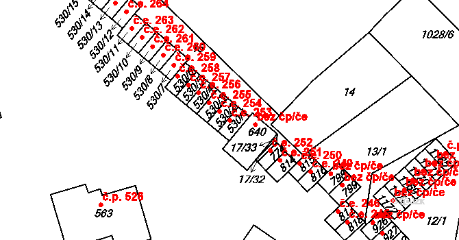 Bohosudov 253, Krupka na parcele st. 530/1 v KÚ Bohosudov, Katastrální mapa
