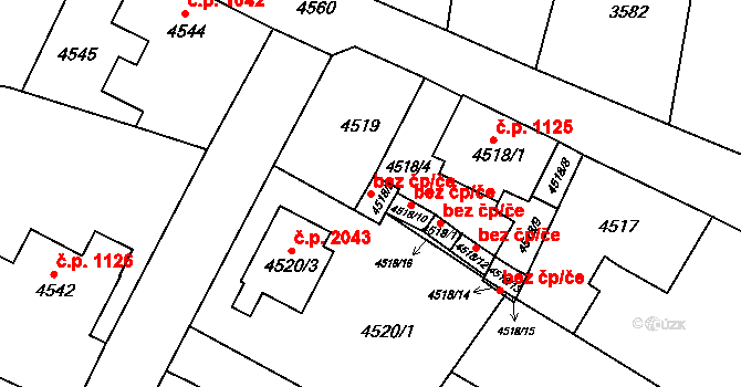 Česká Lípa 39747638 na parcele st. 4518/2 v KÚ Česká Lípa, Katastrální mapa