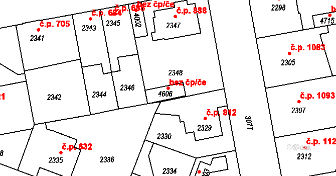 Čelákovice 43455638 na parcele st. 4606 v KÚ Čelákovice, Katastrální mapa