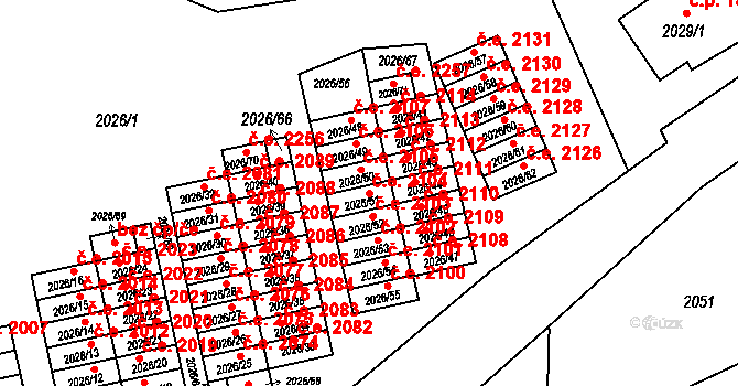 Český Těšín 2104 na parcele st. 2026/51 v KÚ Český Těšín, Katastrální mapa