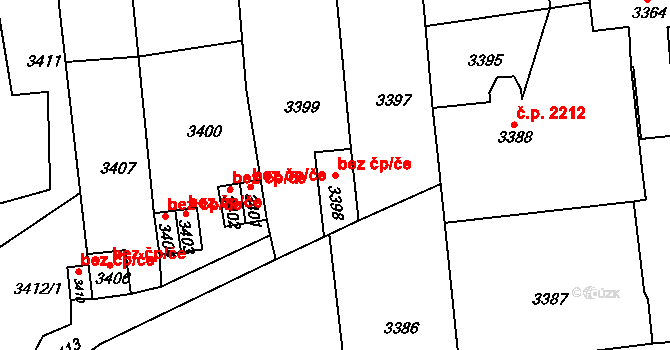 Krnov 45619638 na parcele st. 3398 v KÚ Krnov-Horní Předměstí, Katastrální mapa