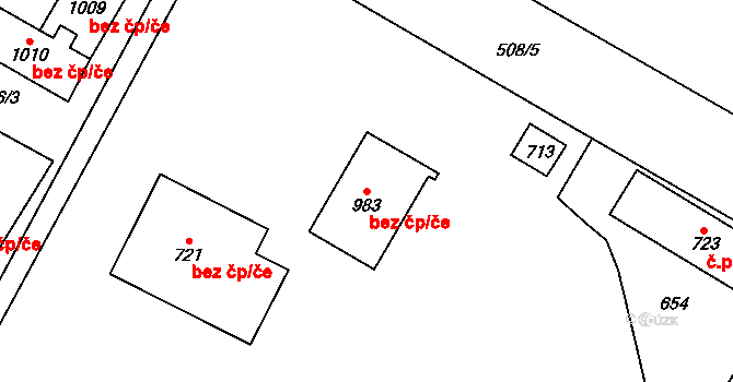 Pardubice 46759638 na parcele st. 983 v KÚ Pardubičky, Katastrální mapa