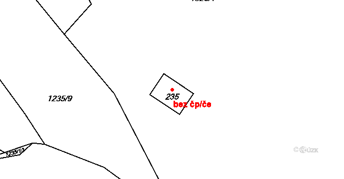 Výrov 49629638 na parcele st. 235 v KÚ Výrov u Kralovic, Katastrální mapa