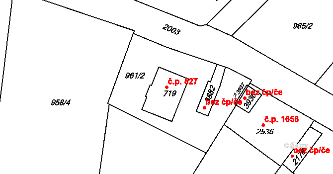 Náchod 527 na parcele st. 719 v KÚ Náchod, Katastrální mapa