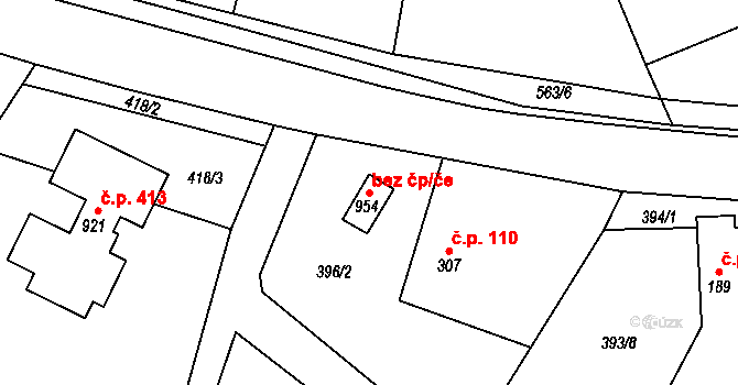 Brozany nad Ohří 79733638 na parcele st. 954 v KÚ Brozany nad Ohří, Katastrální mapa