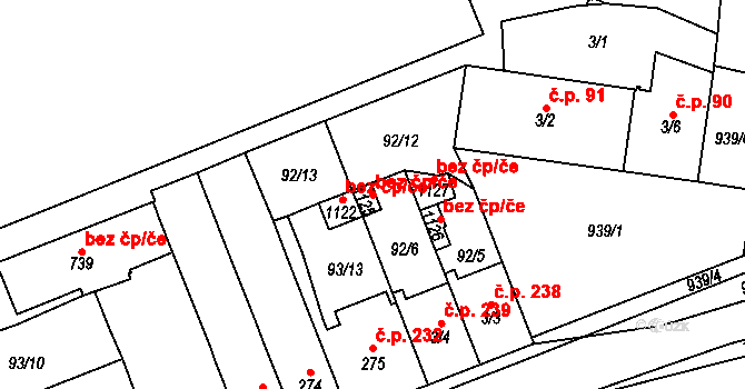 Košťany 89870638 na parcele st. 1125 v KÚ Košťany, Katastrální mapa