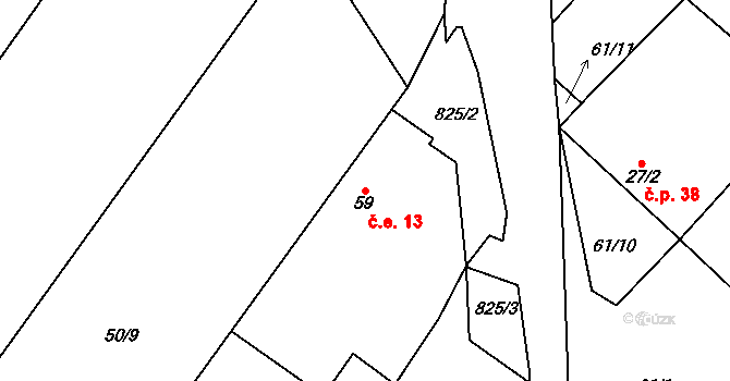 Babice 13, Okrouhlice na parcele st. 59 v KÚ Babice u Okrouhlice, Katastrální mapa
