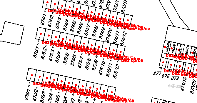 Nýřany 39628639 na parcele st. 875/9 v KÚ Nýřany, Katastrální mapa