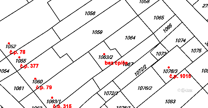 Nivnice 42700639 na parcele st. 1063/2 v KÚ Nivnice, Katastrální mapa