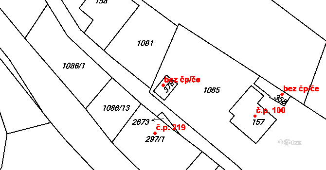 Oldřiš 43400639 na parcele st. 379 v KÚ Oldřiš u Poličky, Katastrální mapa