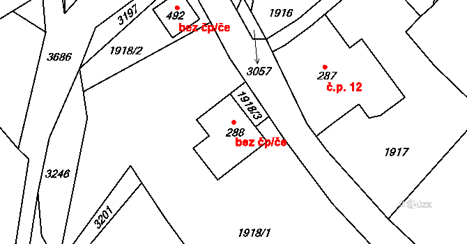 Koberovy 44233639 na parcele st. 288 v KÚ Besedice, Katastrální mapa
