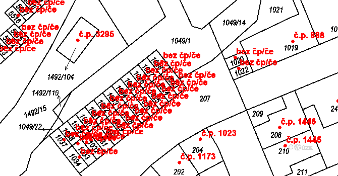 Kladno 44395639 na parcele st. 1024 v KÚ Kročehlavy, Katastrální mapa
