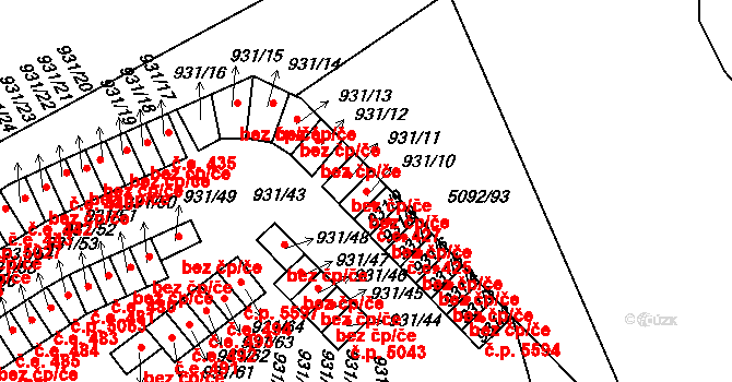 Louny 46241639 na parcele st. 931/10 v KÚ Louny, Katastrální mapa