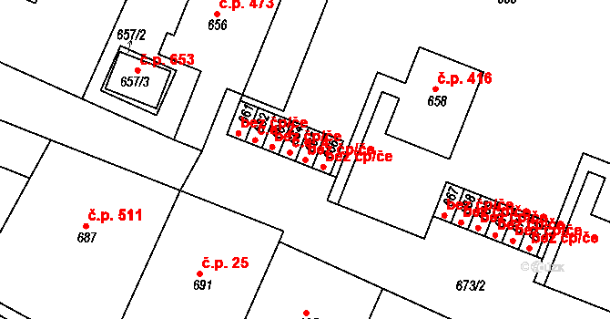 Želechovice nad Dřevnicí 48156639 na parcele st. 665 v KÚ Želechovice nad Dřevnicí, Katastrální mapa