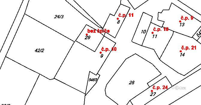 Jablečno 10, Zbiroh na parcele st. 9 v KÚ Jablečno, Katastrální mapa