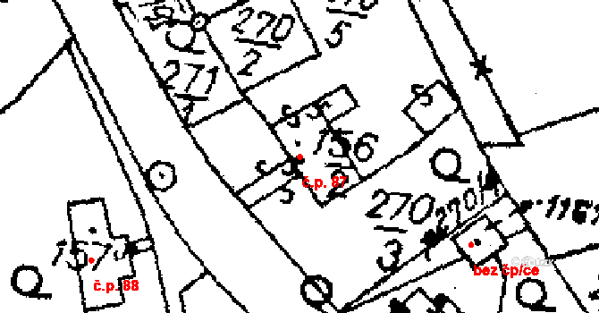 Libina 87 na parcele st. 7195 v KÚ Horní Libina, Katastrální mapa
