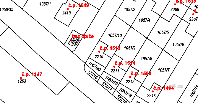 Český Brod 1513 na parcele st. 2210 v KÚ Český Brod, Katastrální mapa
