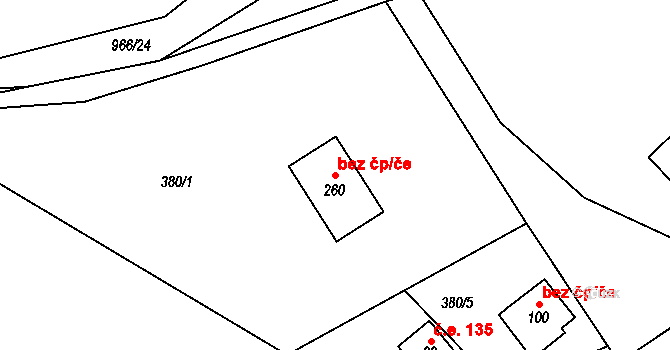 Kovářov 88078639 na parcele st. 260 v KÚ Chrást u Zahořan, Katastrální mapa